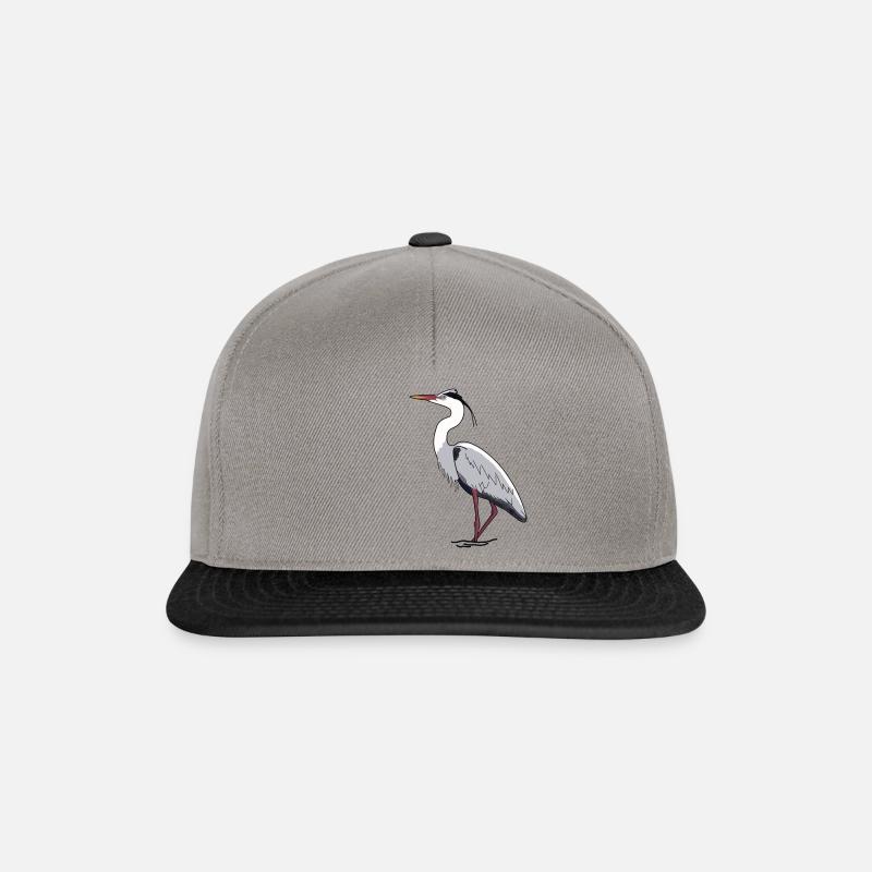 Graureiher - Snapback Cap - Graphit/Schwarz