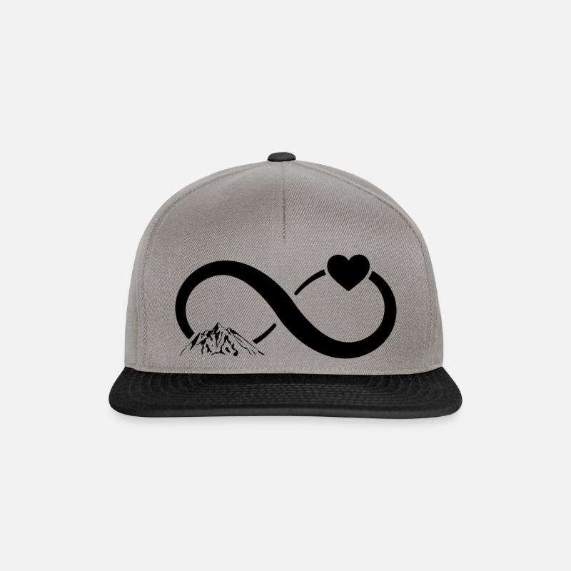 Infinity Heart and Mountain - - Snapback Cap - Graphit/Schwarz