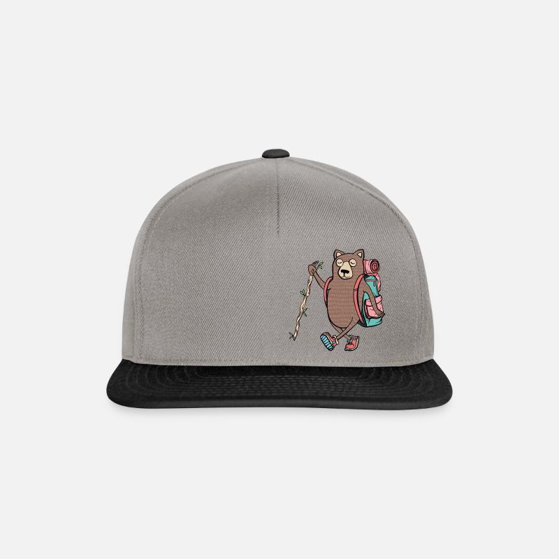 Wandernder Bär 🐻 - Snapback Cap - Graphit/Schwarz