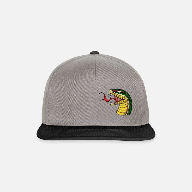 Schlange der alten Schule - Snapback Cap - Graphit/Schwarz