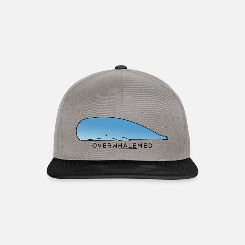 Overwhalemed - Snapback Cap - graphite/black
