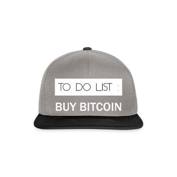 To Do List - Buy Bitcoin - Casquette snapback - gris graphite/noir - Devant