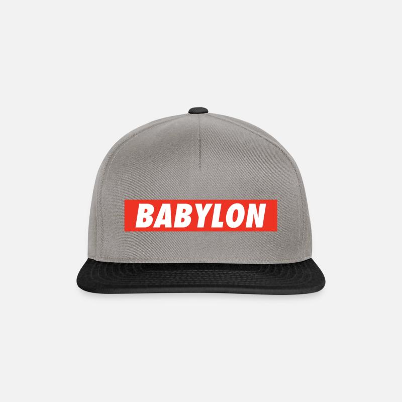Babylon Down Rasta Reggae Rastafari One Love Roots - Casquette snapback - gris graphite/noir