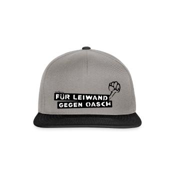 Für Leiwand gegen Oasch - Snapback Cap - Graphit/Schwarz - Vorne