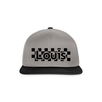 Damier Texte Prénom Homme Nom Louis - Casquette snapback - gris graphite/noir - Devant