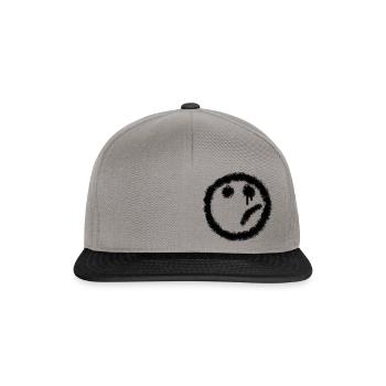 smilie a bit sad - Snapback Cap - graphite/black - Front