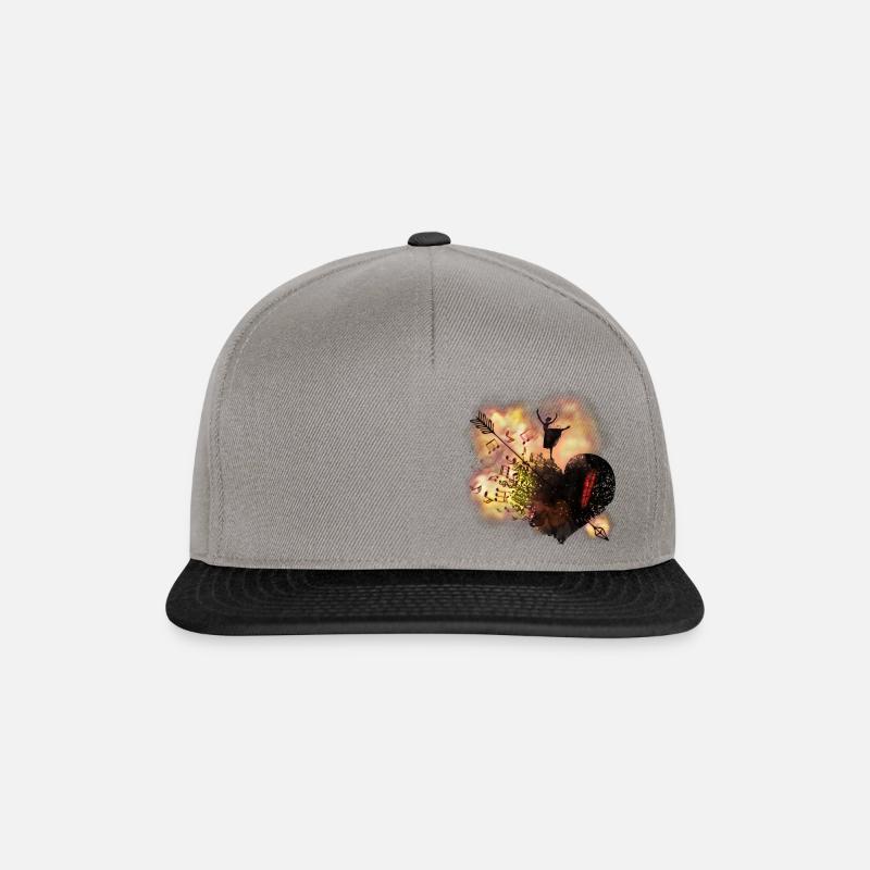Musik Herz Pfeil Art Design - Snapback Cap - Graphit/Schwarz