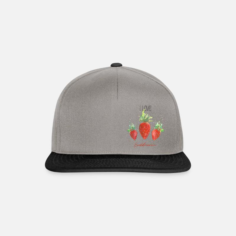 Erdbeere Liebhaber - Snapback Cap - Graphit/Schwarz