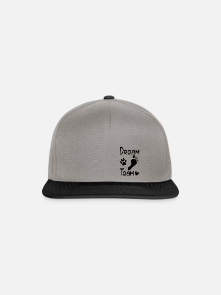 Dreamteam Hundeliebe mit Herz [black] - Snapback Cap - Graphit/Schwarz
