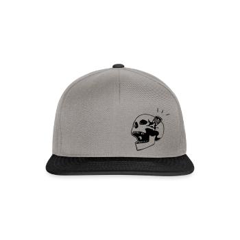head kolben speed crazy skull tuner bones sticker - Snapback Cap - Graphit/Schwarz - Vorne