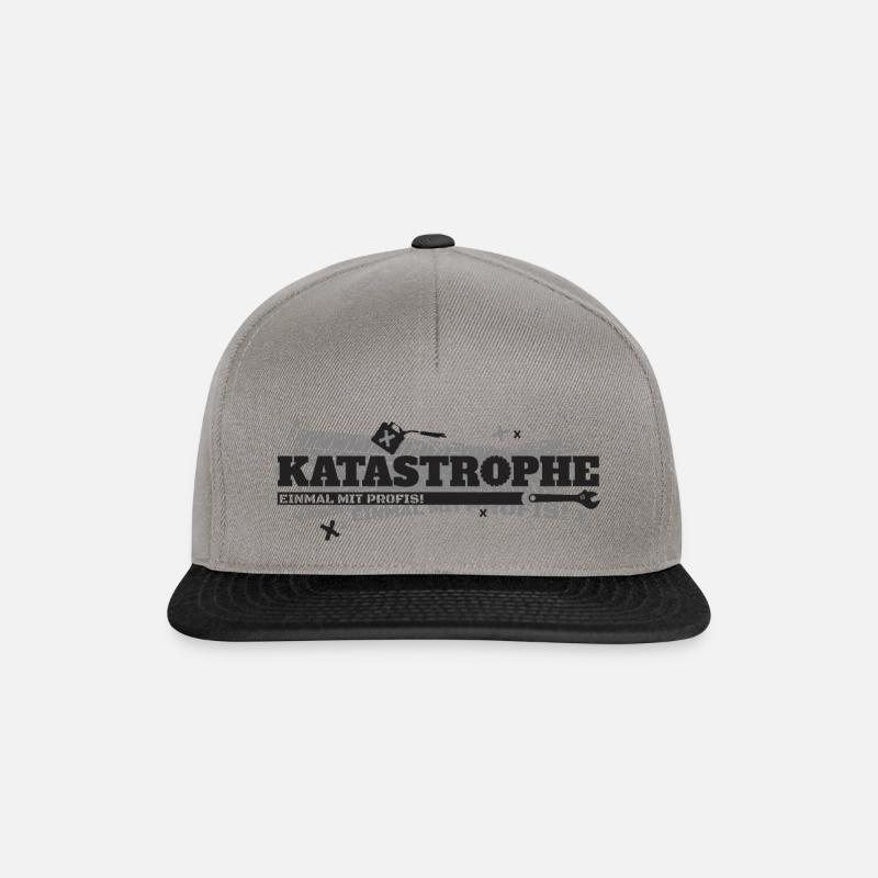 Katastrophe, einmal mit Profis - dunkelgrau - Snapback Cap - Graphit/Schwarz