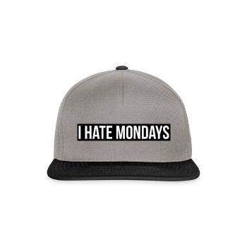 Hate Monday quote graphic - Snapback Cap - graphite/black - Front