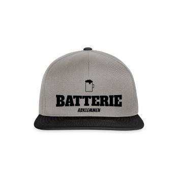 Batterie abklemmen - Bier Logo - Snapback Cap - Graphit/Schwarz - Vorne
