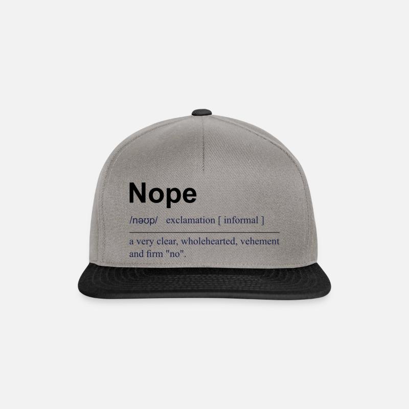 Lustige Wort Definition Nope Englisch - Snapback Cap - Graphit/Schwarz