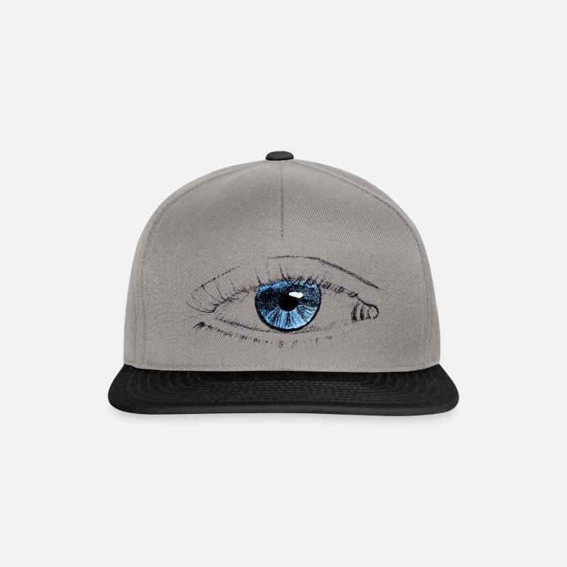 Auge mit blauer Iris - Snapback Cap - Graphit/Schwarz