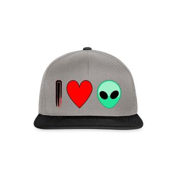 I love alien - Snapback Cap - graphite/black - Front