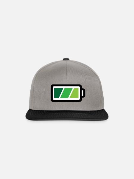Akku voll lustiges Bild - Snapback Cap - Graphit/Schwarz