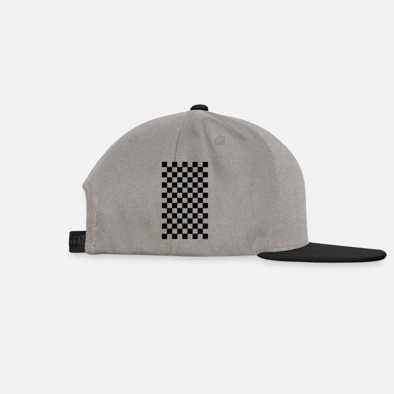 pattern chequered black white - Snapback Cap - graphite/black