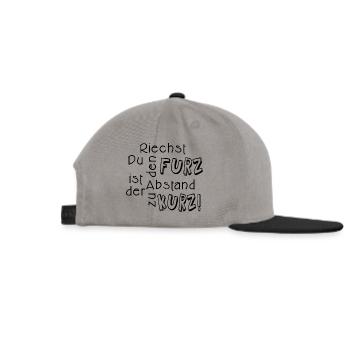 Riechst du den Furz dann ist der Abstand zu kurz! - Snapback Cap - Graphit/Schwarz - Rechts