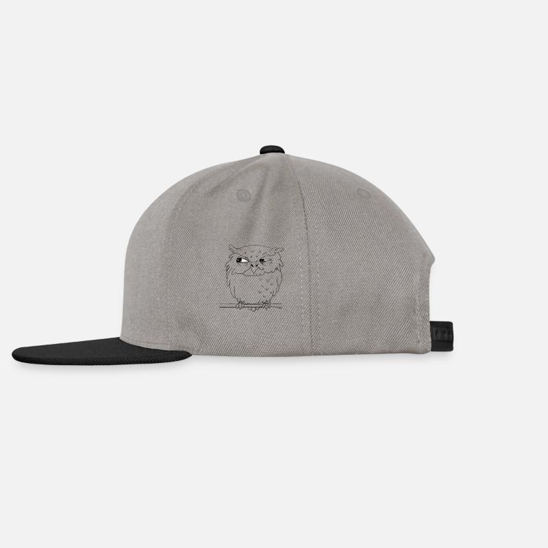 skeptical eagle owl (white eyes) - Snapback Cap - graphite/black
