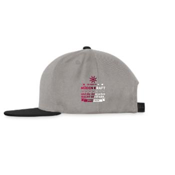Il donne au fatigué et au faible fort - Casquette snapback - gris graphite/noir - Gauche