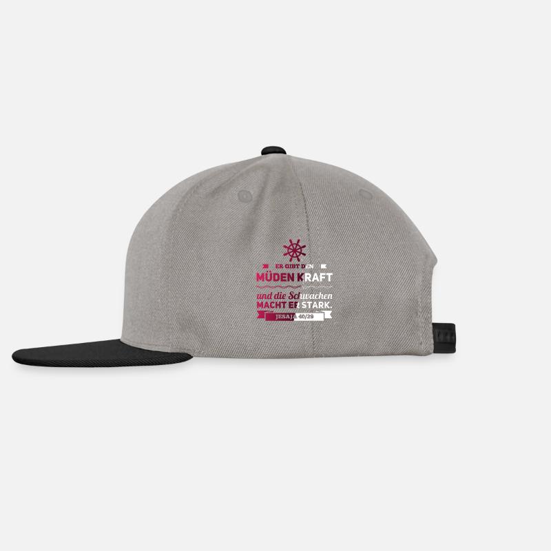 Er gibt den Müden Kraft und die Schwachen Stark - Snapback Cap - Graphit/Schwarz