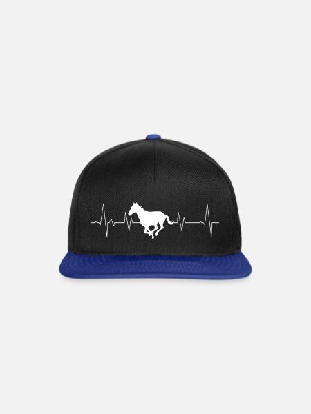 Pferd herzlinie weiss - Snapback Cap - Schwarz/Königsblau