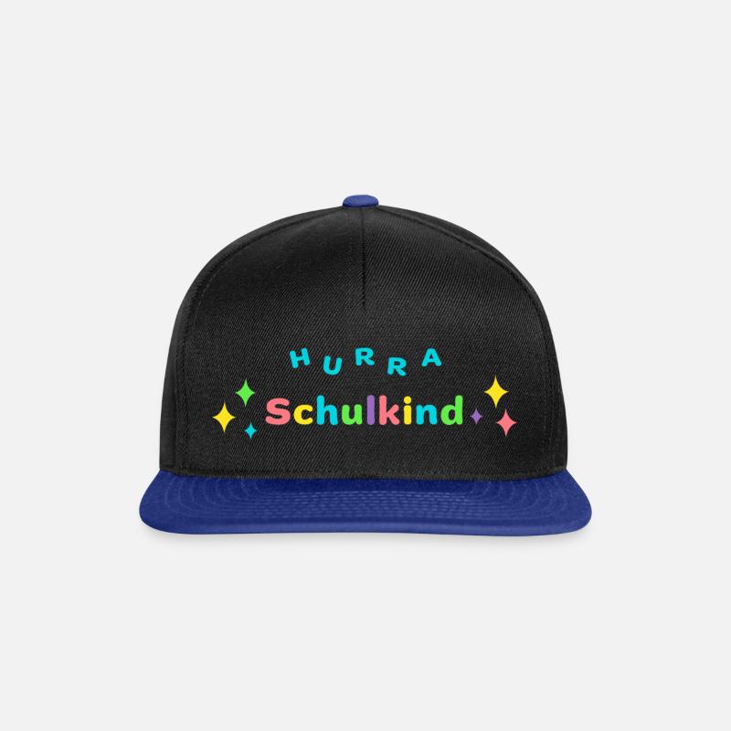 HURRA SCHULKIND - Einschulung Erstklässler - Snapback Cap - Schwarz/Königsblau