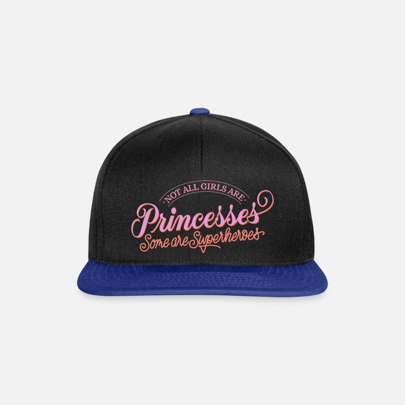 Ikke en prinsesse, men en superhelt - Snapback-caps - svart/kongeblå
