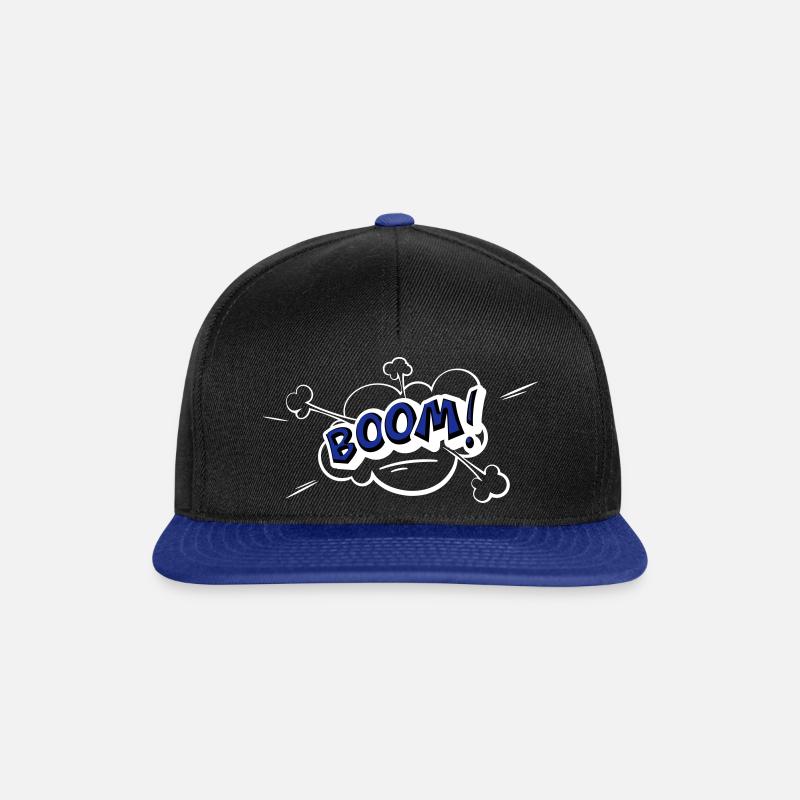 BOOM! BOOM! BOOM! 💥 - Snapback Cap - Schwarz/Königsblau