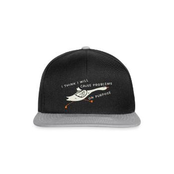 Funny Goose Meme - I Will Cause Problems - Snapback Cap - black/grey - Front