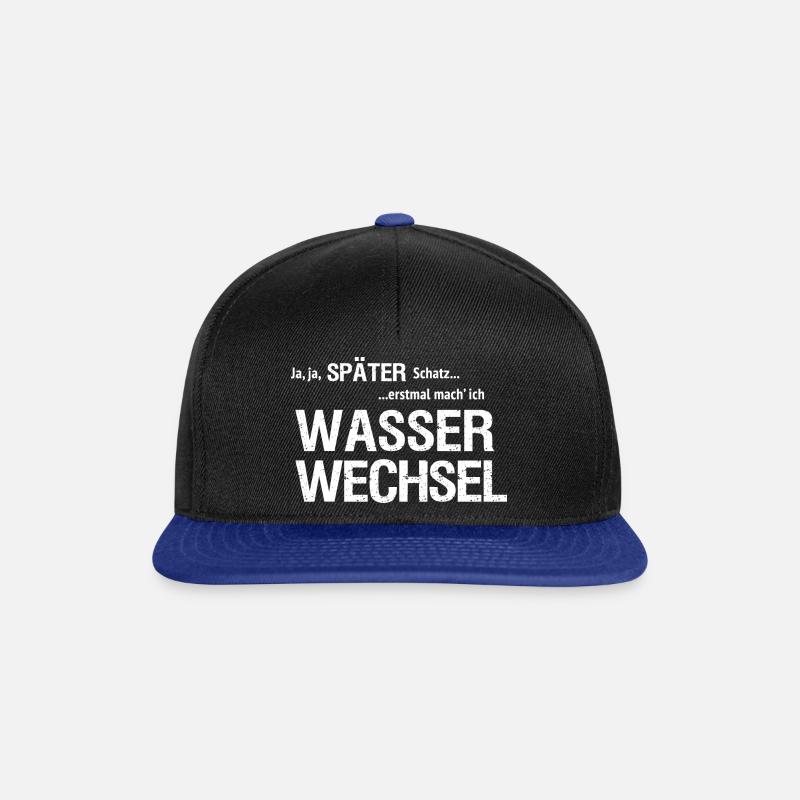 später, Schatz, erst Wasserwechsel - Snapback Cap - Schwarz/Königsblau
