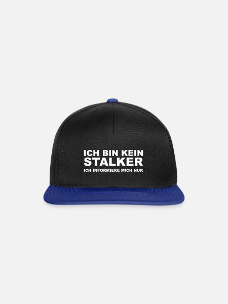 lustiger witziger Spruch Sprüche Geschenk Stalker - Snapback Cap - Schwarz/Königsblau