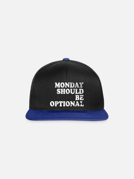 Monday should be optional weiss - Snapback Cap - Schwarz/Königsblau