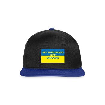 Ukraine Finger weg von der Ukraine - Snapback Cap - Schwarz/Königsblau - Vorne