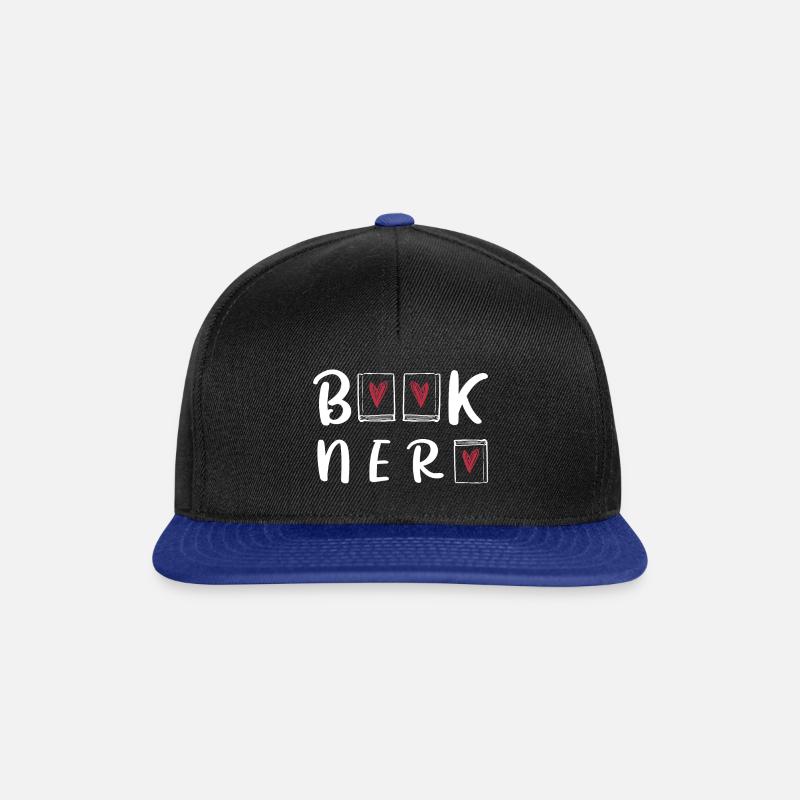 Bücher Nerd Buch Verrückt Leseratte - Snapback Cap - Schwarz/Königsblau