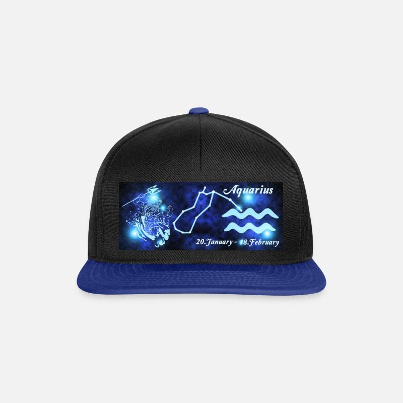 Zodiac sign Aquarius, constellation, astrology - Snapback Cap - black/bright royal