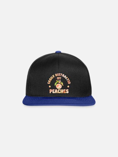 Easily distracted by peaches - Snapback Cap - Schwarz/Königsblau