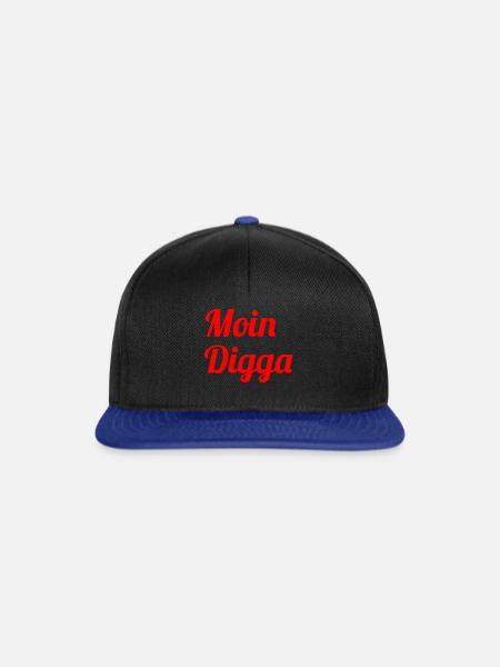 Moin Digga - Snapback Cap - Schwarz/Königsblau