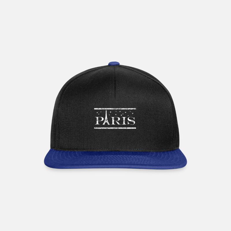 Paris at night - Snapback Cap - black/bright royal