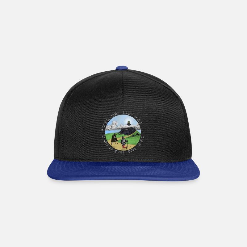 Nachsinn, white writing - Snapback Cap - black/bright royal