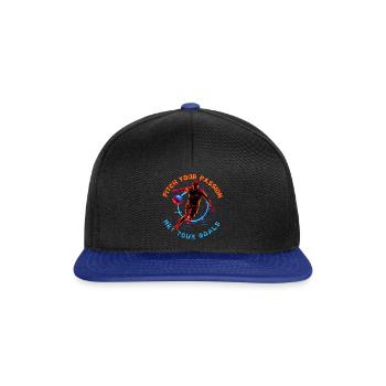 Neon football match, motivational quote - Snapback Cap - black/bright royal - Front