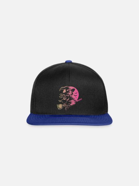 Halloween Fliegende Hexe - Snapback Cap - Schwarz/Königsblau