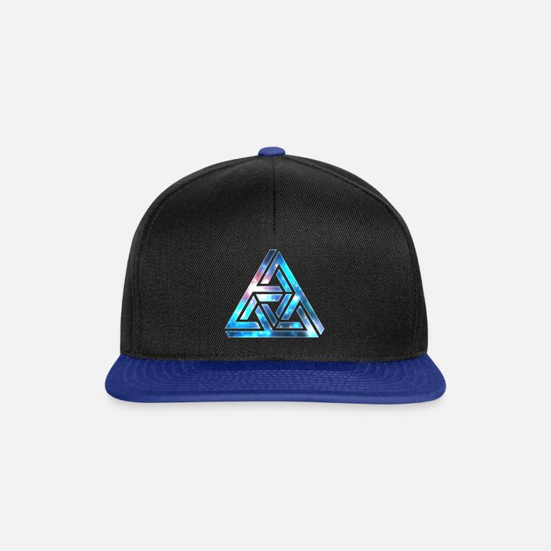 Illusion d’optique, Triangle Impossible, Formes 3D - Casquette snapback - noir/bleu royal