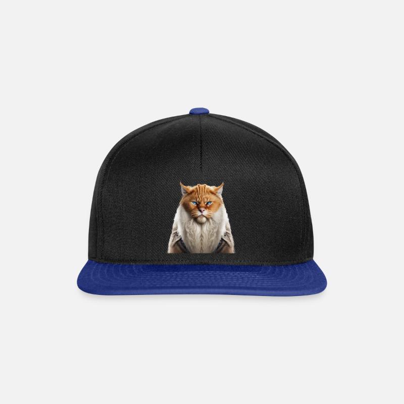 Wikinger Katze - Snapback Cap - Schwarz/Königsblau