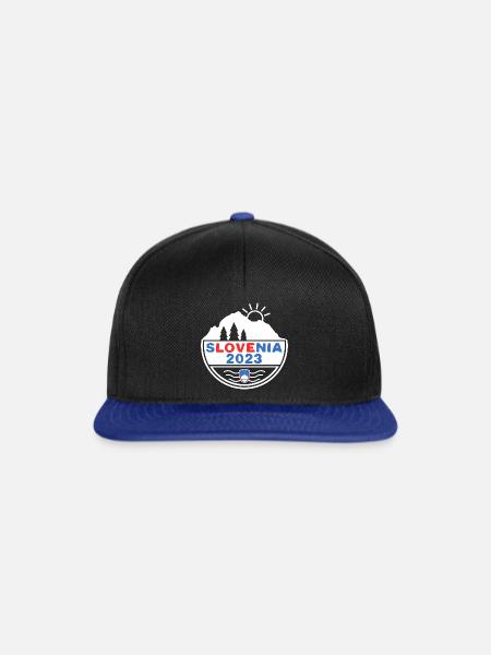 Slovenia 2023 Urlaub in Slowenien Familien Shirt - Snapback Cap - Schwarz/Königsblau
