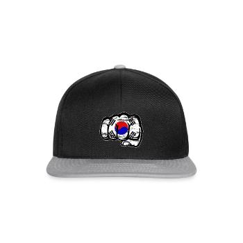Drapeau de la Corée du Sud Main Poing Utilisé - Casquette snapback - noir/gris - Devant