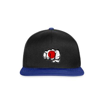 Japan Flag Hand Fist Used - Snapback Cap - black/bright royal - Front