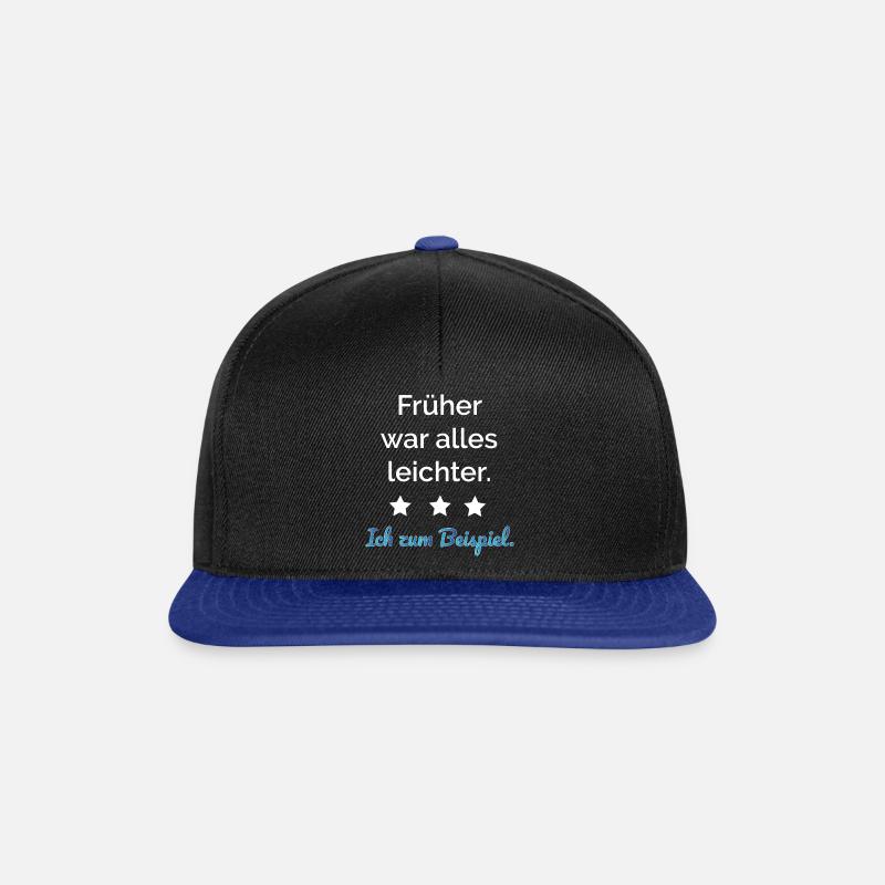 Früher war alles leichter.Ich zum Beispiel.Stern - Snapback Cap - Schwarz/Königsblau