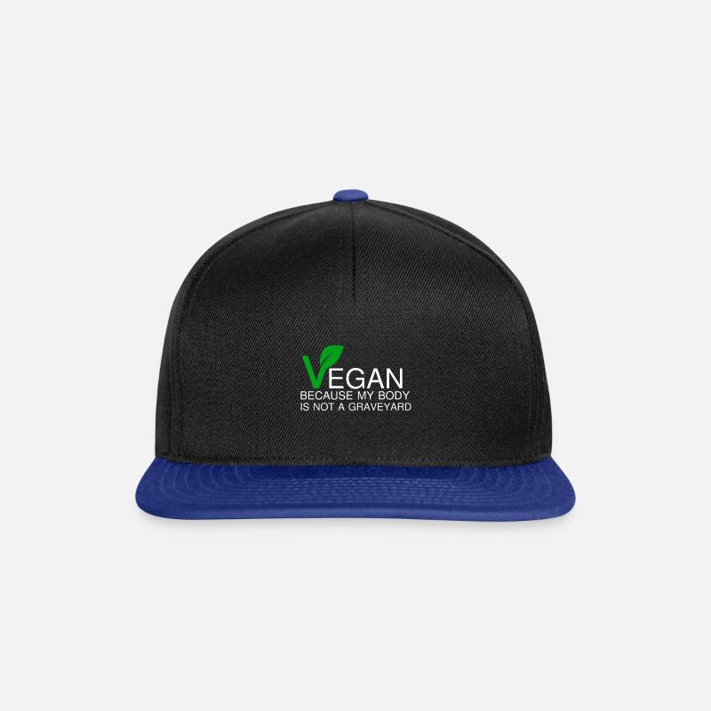 VEGAN BECAUSE MY BODY IS NOT A GRAVEYARD - Snapback Cap - black/bright royal
